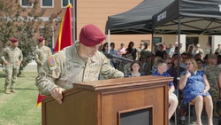 Col. Joshua Gaspard Delivers Remarks as Col. Mark Bush Takes Command of 173rd Airborne Brigade