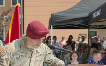 Col. Joshua Gaspard Delivers Remarks as Col. Mark Bush Takes Command of 173rd Airborne Brigade