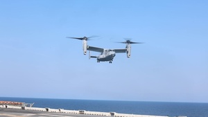 USS Iwo Jima Flight Operations with MV-22B Osprey