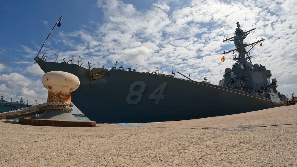 USS Bulkeley (DDG84) departs Rota, Spain for an underway exercise