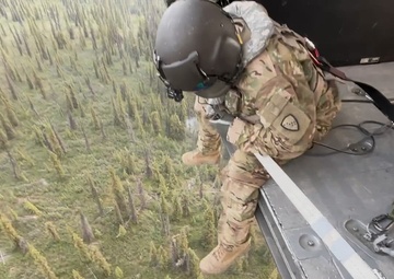 Alaska Army National Guard Black Hawk aviators help fight Alaska wildfires B-Roll