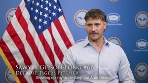 Detroit Tigers Pitcher Sawyer Gipson-Long military family ties, appreciation
