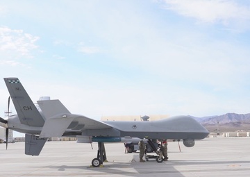 432nd AMXS prepares MQ-9 for takeoff