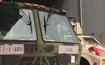 Talisman Sabre 2025 U.S. Army vehicles offload at Port Darwin, Australia for Talisman Sabre 25