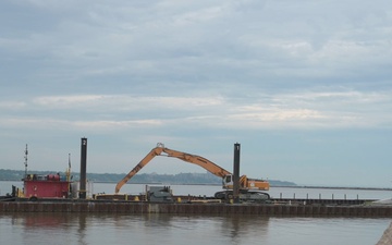Concrete Pouring at Cleveland West Pier with the Buffalo District B-Roll