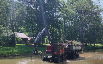 Waterway debris cleanup in Watauga County as part of Hurricane Helene relief efforts June 28, 2025