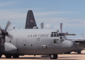 Hercules in Sync: C-130s Launch in Formation Over Rosecrans