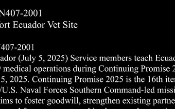 USNS Comfort Ecuador Vet Site