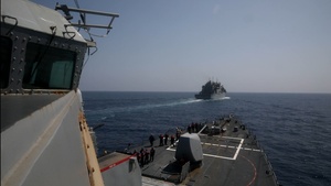USS Milius conducts operations in the U.S. Central Command area of responsibility as part of the Carl Vinson Carrier Strike Group