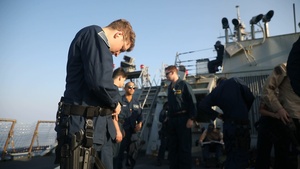 USS Milius conducts operations in the U.S. Central Command area of responsibility as part of the Carl Vinson Carrier Strike Group