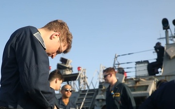USS Milius conducts operations in the U.S. Central Command area of responsibility as part of the Carl Vinson Carrier Strike Group
