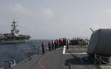 USS Milius conducts operations in the U.S. Central Command area of responsibility as part of the Carl Vinson Carrier Strike Group