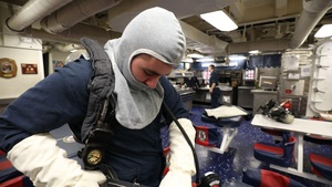 USS Milius conducts operations in the U.S. Central Command area of responsibility as part of the Carl Vinson Carrier Strike Group