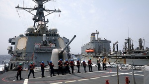 USS Milius conducts operations in the U.S. Central Command area of responsibility as part of the Carl Vinson Carrier Strike Group