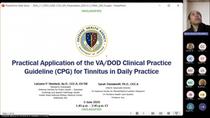 June 2025 CCSS S05: Practical Application of the VA/DOD Clinical Practice Guideline (CPG) for Tinnitus in Daily Practice