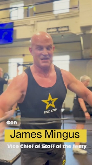 The Vice Chief of Staff of the Army participates in a Holistic Health and Fitness session