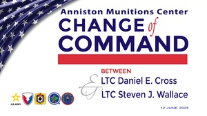 Anniston Munitions Center Change of Command June 12, 2025