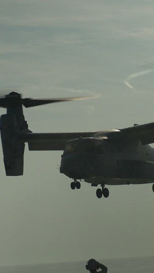 U.S. Marines with VMM-266 conduct qualifications aboard USS New York