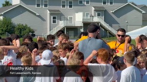 NFL Player Joins Military Kids to Get Moving