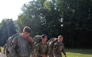 B-Roll: March to kayak race and prepare for bundle drop - 2025 National Best Warrior