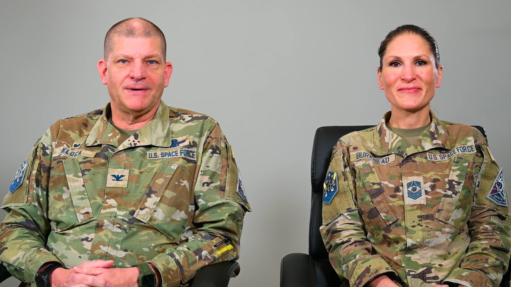 Colonel Kenneth Klock, Space Base Delta 1 commander, and Chief Master Sergeant Martha Burkhead, Space Base Delta 1 Senior Enlisted Leader, answer the internet's burning Space Force related questions!