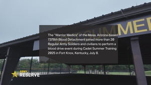 "Warrior Medics" support military, civilian agencies in inaugural Cadet Summer Training blood drive