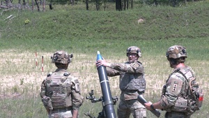 1-127th Infantry firing mortars at Fort McCoy WI.