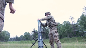 1-127th Infantry firing mortars at Fort McCoy WI.