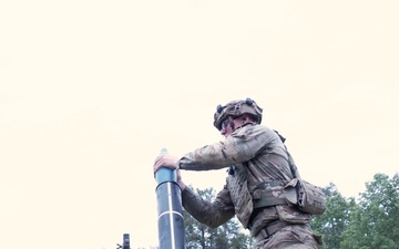 1-127th Infantry firing mortars at Fort McCoy WI.