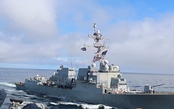 USS Bulkeley participates in at sea maneuvering during exercise Formidable Shield (FS) 2025