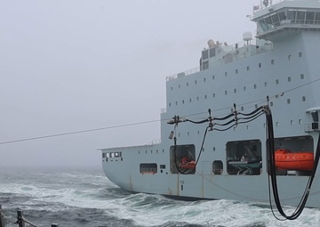 USS Bulkeley (DDG84) conducts a replenishment at-sea during exercise Formidable Shield 2025.