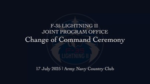 The F-35 Joint Program Office (JPO) Change of Command Ceremony