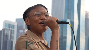Quantico Marine Rock Band perform at the Navy Pier for Chicago Marine Week 2025