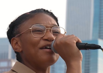 Quantico Marine Rock Band perform at the Navy Pier for Chicago Marine Week 2025