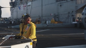 USS Iwo Jima Prepares for Flight Operations to support amphibious assault exercise.