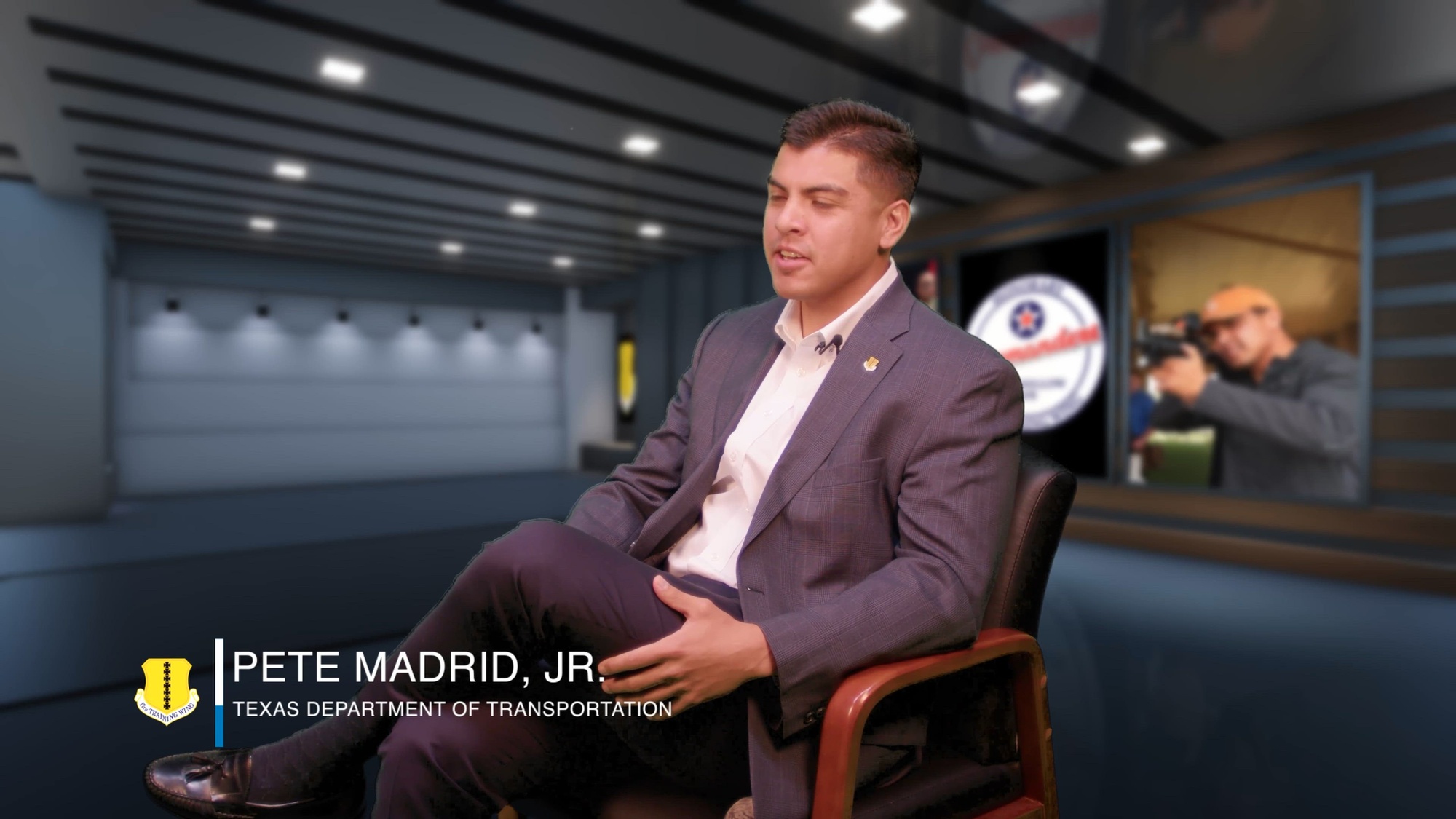 Pete Madrid, Jr, 17th Training Wing Honorary Commander, talks about his experiences during immersions on Goodfellow Air Force Base.
