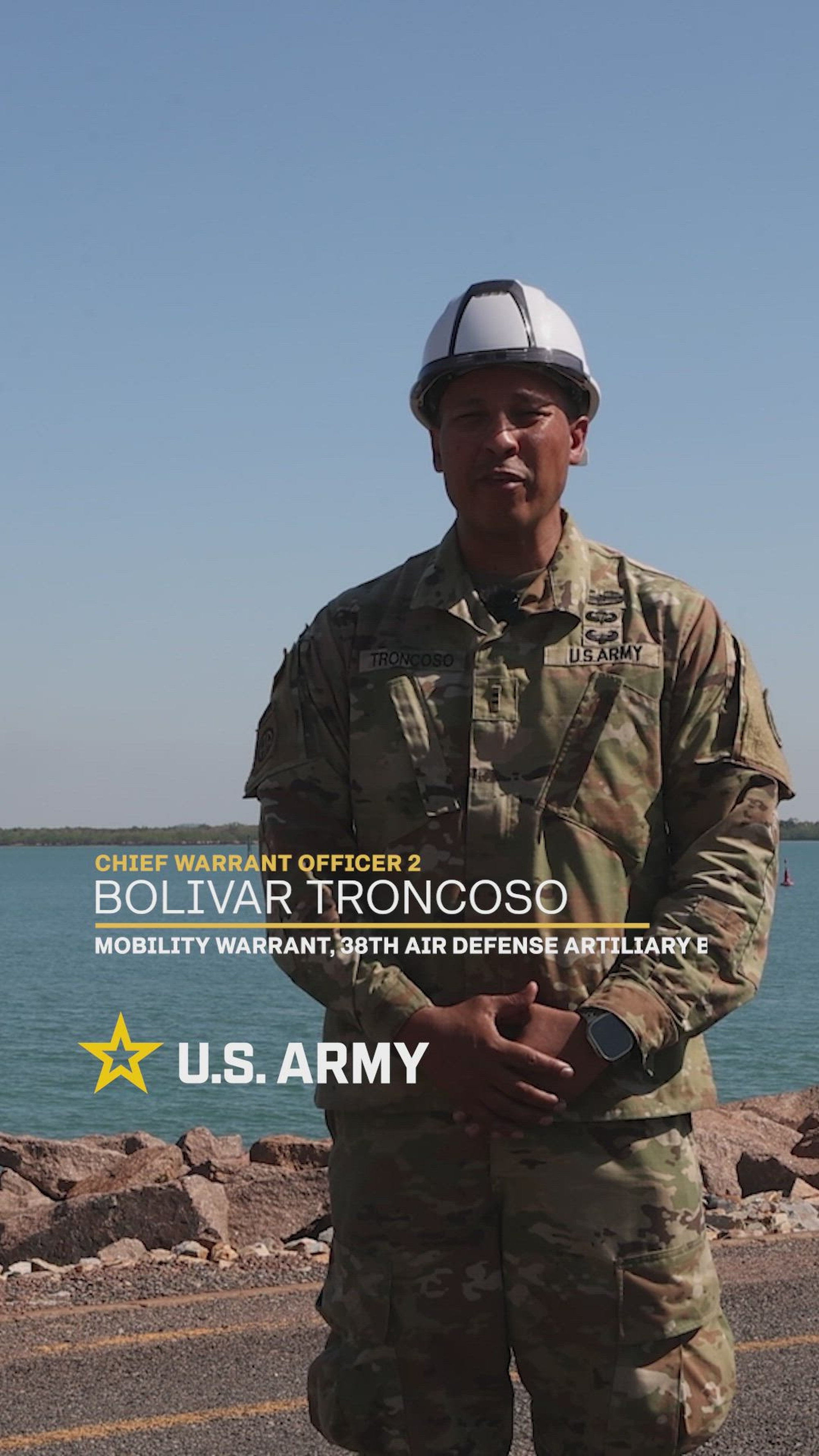 U.S. Army Chief Warrant Officer 2 Bolivar Troncoso, a mobility warrant officer with the 38th Air Defense Artillery Brigade and U.S. Army Sgt. Baez Gilberto from The 623rd Movement Control Team (MCT) share their perspective of Talisman Sabre in Port Darwin, Australia, June 11, 2025. Talisman Sabre is the largest bilateral military exercise between Australia and the United States, with multinational participation, advancing a free and open Indo-Pacific by strengthening relationships and interoperability among key allies and enhancing our collective capabilities to respond to a wide array of potential security concerns. (U.S. Army video by Sgt. Devin Davis)