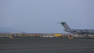 U.S. Airmen with 177th Fighter Wing and 437th Airlift Wing land at MCAS