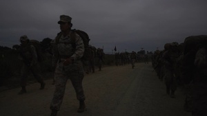 Alpha Company conducts 8-kilometer hike