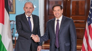 Secretary Rubio meets with Jordanian Deputy Prime Minister and Foreign Minister Ayman Safadi at the Department of State