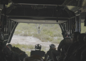 U.S. Marines with HMH-461 and 2nd LAAD Battalion conduct flight operations