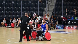 Air Force Warrior Games Athletes compete in wheelchair rugby (broll stringer)