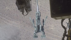 Washington Army National Guard CH-47 Chinook degraded visual environment flight, howitzer sling load B-Roll