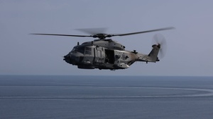 USS Gerald R. Ford (CVN 78) and ITS Spartaco Schergat (F 598) Sail in Formation