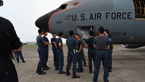 REFORPAC 25: 909th ARS, NAF Atsugi, train on KC-135 emergency procedures B-roll
