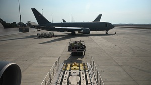 RAAF and U.S. mobility Airmen load KC-46 during Talisman Sabre 25