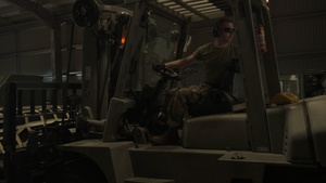 AMC Airmen palletize equipment for KC-46 during Talisman Sabre 25