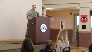 New company commander at Fort McCoy Garrison HHC provides first comments as commander during July 2025 ceremony
