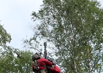 Alaska Army National Guard Dustoff crews conduct hoist training B-Roll
