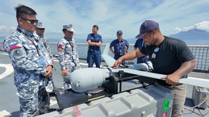 U.S. Coast Guard Cutter Stratton (WMSL 752) conducts the first-ever trilateral operations between the U.S. Coast Guard, Japan and Philippine Coast Guards in Japan